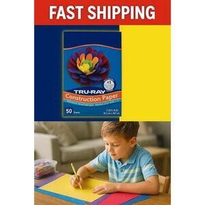 Tru-Ray Heavyweight Construction Paper Yellow 12″ x 18″ – 50 Sheets, New
